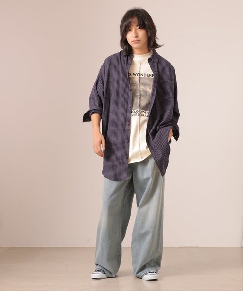 DOUBLE NAME(ダブルネーム)の「地球BACK刺しゅうチェックシャツワンピース(シャツワンピース・レディース・ブラウン/グリーン/ネイビー・FREE)」の18枚目の写真
