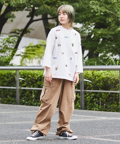 CUBE SUGAR（キューブシュガー）の「無地綿ダンプイージーカーゴパンツ（カーゴパンツ・レディース・ベージュ/オレンジ/ネイビー・M）」の13枚目の写真