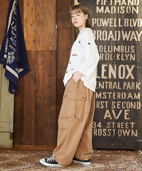 CUBE SUGAR（キューブシュガー）の「無地綿ダンプイージーカーゴパンツ（カーゴパンツ・レディース・ベージュ/オレンジ/ネイビー・M）」の18枚目の写真