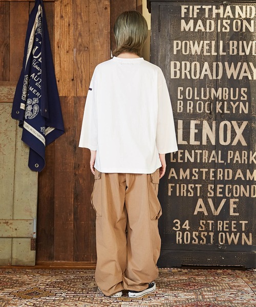 CUBE SUGAR（キューブシュガー）の「無地綿ダンプイージーカーゴパンツ（カーゴパンツ・レディース・ベージュ/オレンジ/ネイビー・M）」の9枚目の写真