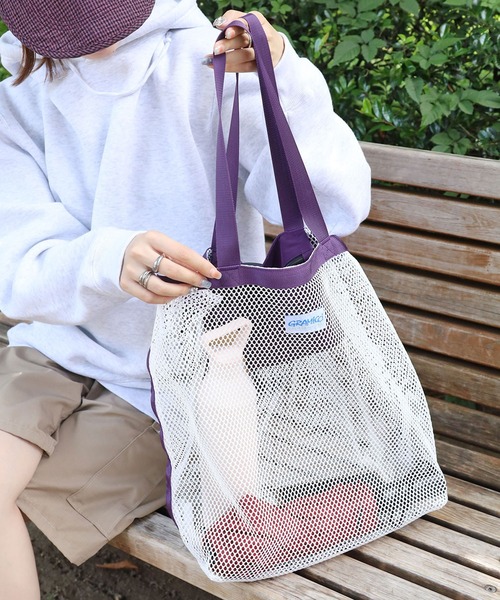 Gramicci（グラミチ）の「GRAMICCI/グラミチ BEACH TOTE メッシュ トートバッグ（トートバッグ・メンズ・パープル/ブラック・FREE）」の12枚目の写真
