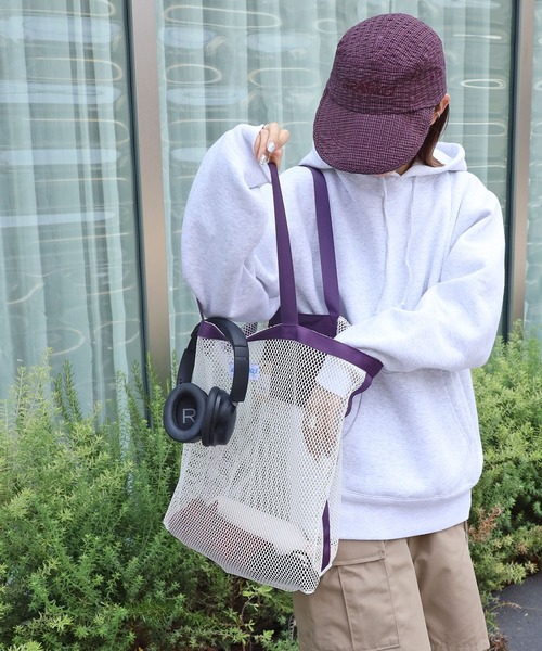 Gramicci（グラミチ）の「GRAMICCI/グラミチ BEACH TOTE メッシュ トートバッグ（トートバッグ・メンズ・パープル/ブラック・FREE）」の14枚目の写真
