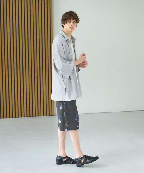 CTHY(シティ)の「ルーズシルエットドレープサルエルワイドショーツ TR/裏毛スウェット/ピグメント/サマーツイード/フェイクスウェード(スウェットパンツ・メンズ・ブラック/グレー/ブルー/ブラック系/ブラック系2/グリーン系/ブラック系3/ブラック系4/ブラック系5・S/M/L/XL)」の18枚目の写真