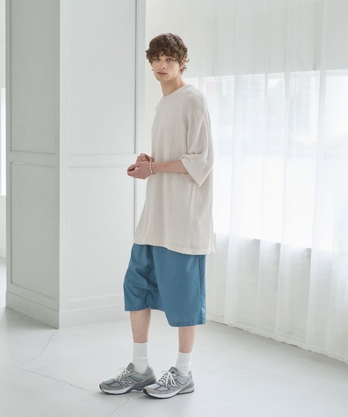 CTHY(シティ)の「ルーズシルエットドレープサルエルワイドショーツ TR/裏毛スウェット/ピグメント/サマーツイード/フェイクスウェード(スウェットパンツ・メンズ・ブラック/グレー/ブルー/ブラック系/ブラック系2/グリーン系/ブラック系3/ブラック系4/ブラック系5・S/M/L/XL)」の21枚目の写真