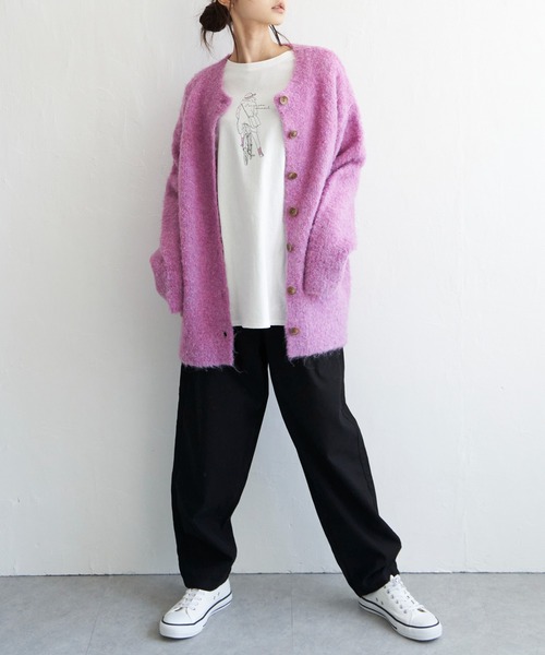 LBC(エルビーシー)の「リサイクルモコモコ2WAYカーディガン(カーディガン/ボレロ・レディース・ベージュ/グリーン/ピンク/ライトブルー・M)」の6枚目の写真