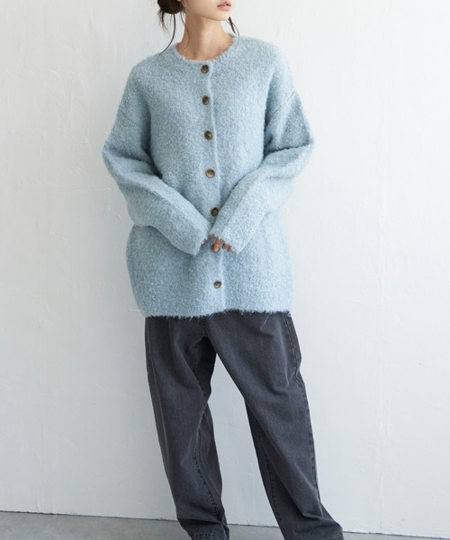 LBC(エルビーシー)の「リサイクルモコモコ2WAYカーディガン(カーディガン/ボレロ・レディース・ベージュ/グリーン/ピンク/ライトブルー・M)」の7枚目の写真