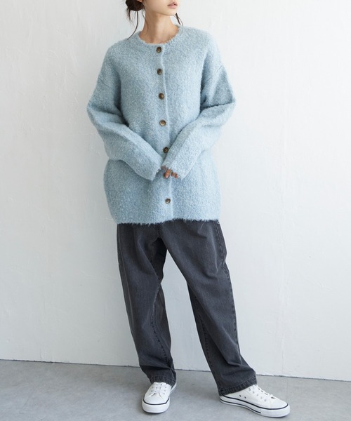 LBC(エルビーシー)の「リサイクルモコモコ2WAYカーディガン(カーディガン/ボレロ・レディース・ベージュ/グリーン/ピンク/ライトブルー・M)」の9枚目の写真