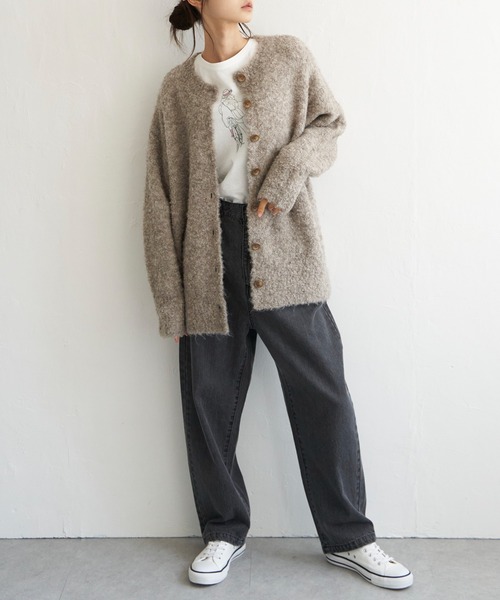 LBC(エルビーシー)の「リサイクルモコモコ2WAYカーディガン(カーディガン/ボレロ・レディース・ベージュ/グリーン/ピンク/ライトブルー・M)」の18枚目の写真