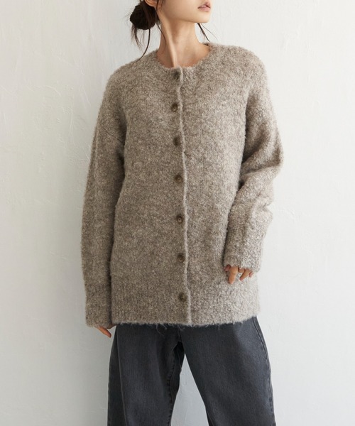 LBC(エルビーシー)の「リサイクルモコモコ2WAYカーディガン(カーディガン/ボレロ・レディース・ベージュ/グリーン/ピンク/ライトブルー・M)」の14枚目の写真