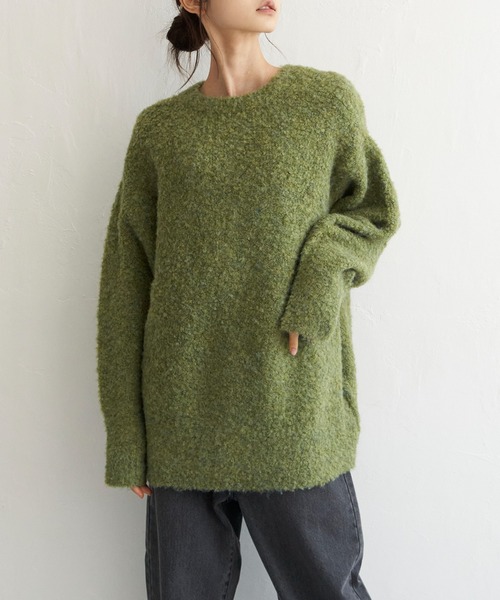 LBC(エルビーシー)の「リサイクルモコモコ2WAYカーディガン(カーディガン/ボレロ・レディース・ベージュ/グリーン/ピンク/ライトブルー・M)」の11枚目の写真