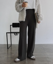 ストレッチピンタックニットパンツ