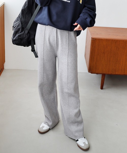 andme（アンドミー）の「ストレッチピンタックニットパンツ（その他パンツ・レディース・ブラック/オレンジ/グレー/クリーム/カーキ/ブルー系その他/ライトベージュ/グレー系/ブラウン・M/L）」の10枚目の写真