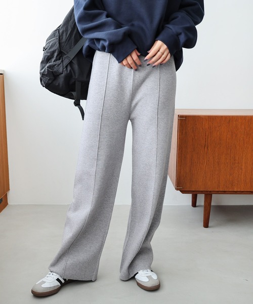 andme（アンドミー）の「ストレッチピンタックニットパンツ（その他パンツ・レディース・ブラック/オレンジ/グレー/クリーム/カーキ/ブルー系その他/ライトベージュ/グレー系/ブラウン・M/L）」の11枚目の写真