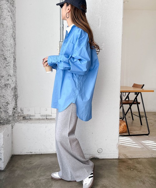 andme（アンドミー）の「ストレッチピンタックニットパンツ（その他パンツ・レディース・ブラック/オレンジ/グレー/クリーム/カーキ/ブルー系その他/ライトベージュ/グレー系/ブラウン・M/L）」の12枚目の写真