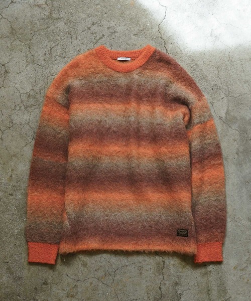 BAYFLOW（ベイフロー）の「グラデーションニットプルオーバー（ニット/セーター・メンズ・パープル/ベージュ/チャコール/オレンジ・MEDIUM/LARGE）」の4枚目の写真