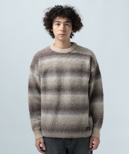 BAYFLOW（ベイフロー）の「グラデーションニットプルオーバー（ニット/セーター・メンズ・パープル/ベージュ/チャコール/オレンジ・MEDIUM/LARGE）」の9枚目の写真