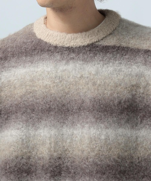 BAYFLOW（ベイフロー）の「グラデーションニットプルオーバー（ニット/セーター・メンズ・パープル/ベージュ/チャコール/オレンジ・MEDIUM/LARGE）」の13枚目の写真