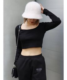 EVRIS | スクエアネッククロップドトップス(Tシャツ/カットソー)