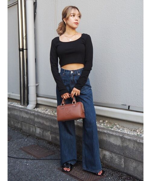 EVRIS（エヴリス）の「スクエアネッククロップドトップス（Tシャツ/カットソー・レディース・ブラック/グレー/ホワイト・FREE）」の20枚目の写真