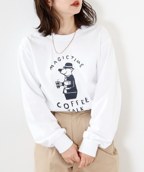 LUMBER（ランバー）の「LUMBER プリントロングTシャツ（Tシャツ/カットソー・メンズ・オレンジ/ベージュ/ホワイト/ブラック系1/ベージュ系2/ホワイト系4/ホワイト系1/オリーブ/ブラック/ホワイト系2/グレー/ベージュ系1/ホワイト系3/ブラック系2/ホワイト系5/オレンジ系1/グレー系その他/オリーブ系1・S/M/L/LL）」の6枚目の写真