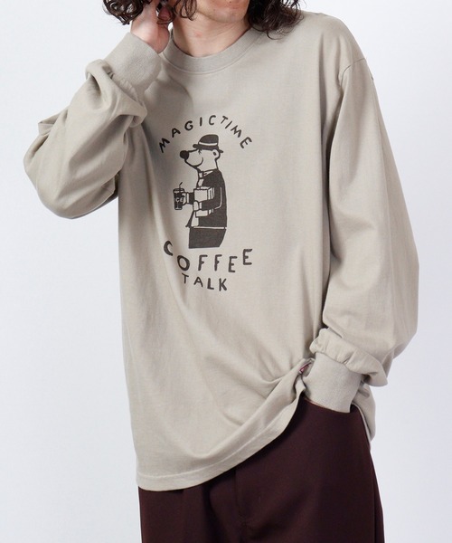 LUMBER（ランバー）の「LUMBER プリントロングTシャツ（Tシャツ/カットソー・メンズ・オレンジ/ベージュ/ホワイト/ブラック系1/ベージュ系2/ホワイト系4/ホワイト系1/オリーブ/ブラック/ホワイト系2/グレー/ベージュ系1/ホワイト系3/ブラック系2/ホワイト系5/オレンジ系1/グレー系その他/オリーブ系1・S/M/L/LL）」の16枚目の写真