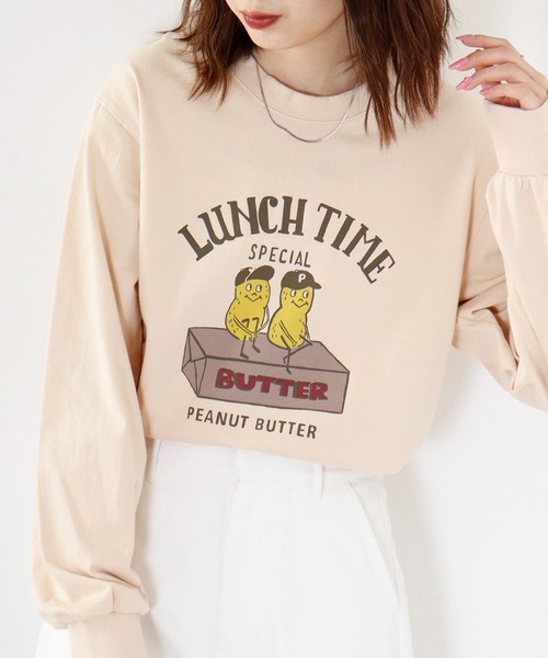 LUMBER（ランバー）の「LUMBER プリントロングTシャツ（Tシャツ/カットソー・メンズ・オレンジ/ベージュ/ホワイト/ブラック系1/ベージュ系2/ホワイト系4/ホワイト系1/オリーブ/ブラック/ホワイト系2/グレー/ベージュ系1/ホワイト系3/ブラック系2/ホワイト系5/オレンジ系1/グレー系その他/オリーブ系1・S/M/L/LL）」の12枚目の写真