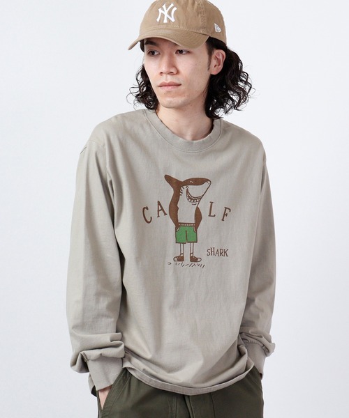 LUMBER（ランバー）の「LUMBER プリントロングTシャツ（Tシャツ/カットソー・メンズ・オレンジ/ベージュ/ホワイト/ブラック系1/ベージュ系2/ホワイト系4/ホワイト系1/オリーブ/ブラック/ホワイト系2/グレー/ベージュ系1/ホワイト系3/ブラック系2/ホワイト系5/オレンジ系1/グレー系その他/オリーブ系1・S/M/L/LL）」の15枚目の写真