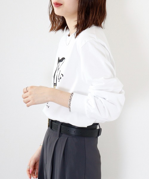 LUMBER（ランバー）の「LUMBER プリントロングTシャツ（Tシャツ/カットソー・メンズ・オレンジ/ベージュ/ホワイト/ブラック系1/ベージュ系2/ホワイト系4/ホワイト系1/オリーブ/ブラック/ホワイト系2/グレー/ベージュ系1/ホワイト系3/ブラック系2/ホワイト系5/オレンジ系1/グレー系その他/オリーブ系1・S/M/L/LL）」の21枚目の写真