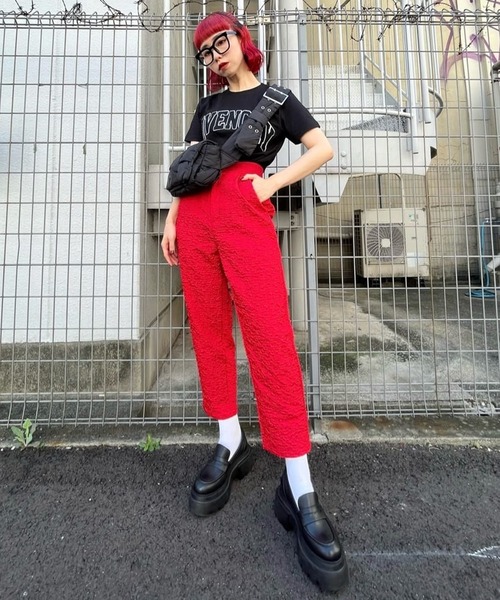 Narcissus（ナルシス）の「【MIDVEIN】ポコポコテーパードパンツ（その他パンツ・レディース・ブラック/レッド・FREE）」の18枚目の写真