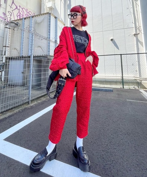 Narcissus（ナルシス）の「【MIDVEIN】ポコポコテーパードパンツ（その他パンツ・レディース・ブラック/レッド・FREE）」の20枚目の写真