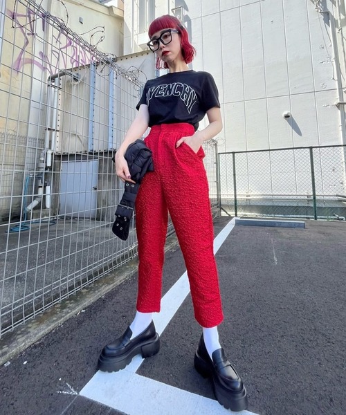 Narcissus（ナルシス）の「【MIDVEIN】ポコポコテーパードパンツ（その他パンツ・レディース・ブラック/レッド・FREE）」の19枚目の写真