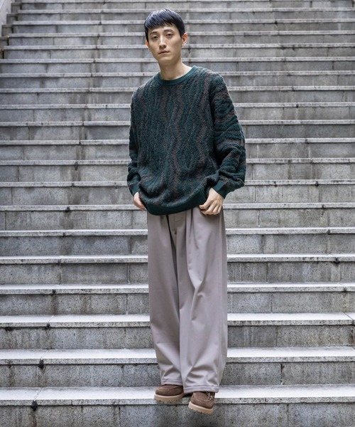 niko and...(ニコアンド)の「ジオメループニットプルオーバー(ニット/セーター・メンズ・イエロー/グリーン/ネイビー・MEDIUM/LARGE)」の6枚目の写真