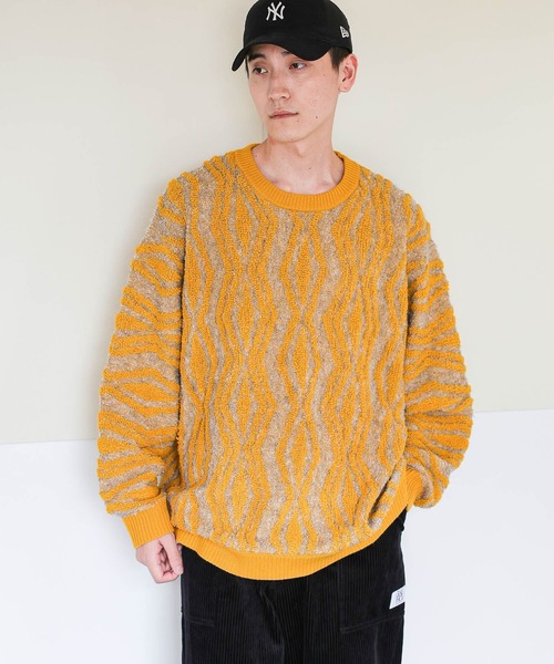 niko and...(ニコアンド)の「ジオメループニットプルオーバー(ニット/セーター・メンズ・イエロー/グリーン/ネイビー・MEDIUM/LARGE)」の9枚目の写真