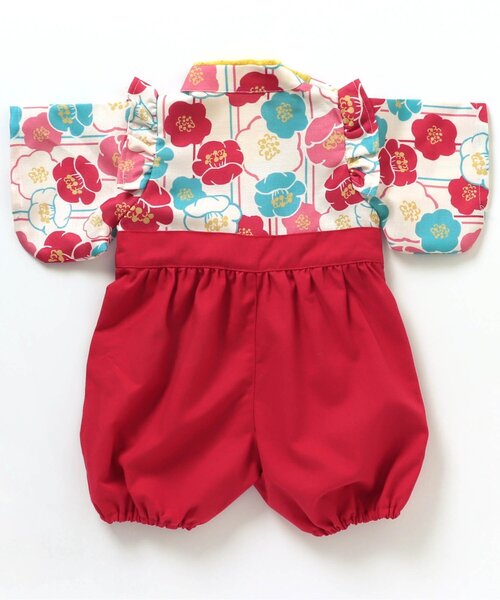 BREEZE（ブリーズ）の「袴風カバーオール（ロンパース・キッズ・グレー/レッド・80/60/70）」の8枚目の写真