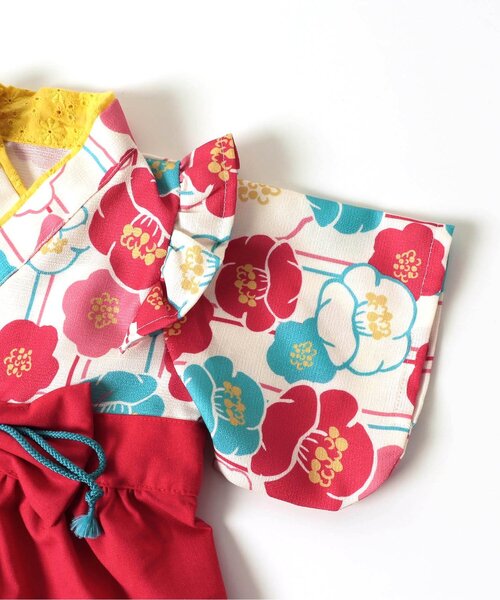 BREEZE（ブリーズ）の「袴風カバーオール（ロンパース・キッズ・グレー/レッド・80/60/70）」の10枚目の写真