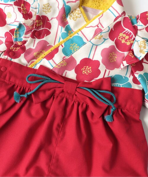 BREEZE（ブリーズ）の「袴風カバーオール（ロンパース・キッズ・グレー/レッド・80/60/70）」の16枚目の写真