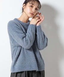 ラメフェザーニット
