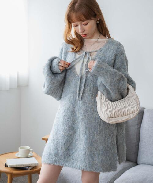 WEGO(ウィゴー)の「WEGO/デザインブークレビッグプルオーバー(ニット/セーター・レディース・サックスブルー/グレー・FREE)」の13枚目の写真