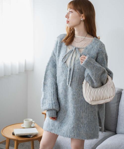 WEGO(ウィゴー)の「WEGO/デザインブークレビッグプルオーバー(ニット/セーター・レディース・サックスブルー/グレー・FREE)」の14枚目の写真