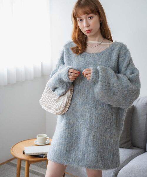 WEGO(ウィゴー)の「WEGO/デザインブークレビッグプルオーバー(ニット/セーター・レディース・サックスブルー/グレー・FREE)」の10枚目の写真