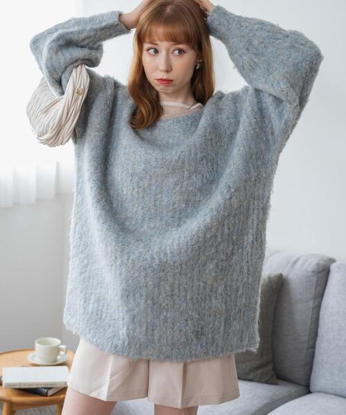 WEGO(ウィゴー)の「WEGO/デザインブークレビッグプルオーバー(ニット/セーター・レディース・サックスブルー/グレー・FREE)」の11枚目の写真