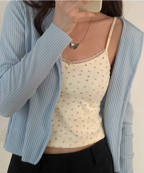 NANEA(ナネア)の「花柄クロップドキャミソール(キャミソール・レディース・ホワイト/ピンク/クリーム・MEDIUM/LARGE/X-LARGE)」の16枚目の写真