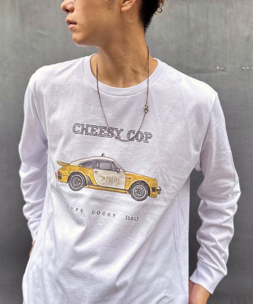 CIAOPANIC（チャオパニック）の「【ZOZO限定】ビンテージスポーツカーロンT（Tシャツ/カットソー・メンズ・ブラック×レッド/ホワイト×ホワイト/ブラック×ブラック/ブラック×グリーン/ホワイト×イエロー/ホワイト×ブルー・XXS/M/XS/XXXL/L/S/XXL/XL）」の3枚目の写真