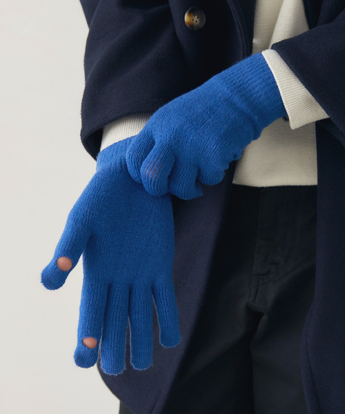 【リクエスト値下未使用】PAPAS➕ウール混紡 チェック柄手袋 温活本舗】スマホ対応指穴あき紀手袋（手袋）｜cross marche（クロス