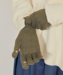 cross marche(クロスマルシェ)の【温活本舗】スマホ対応指穴あき紀手袋(手袋)