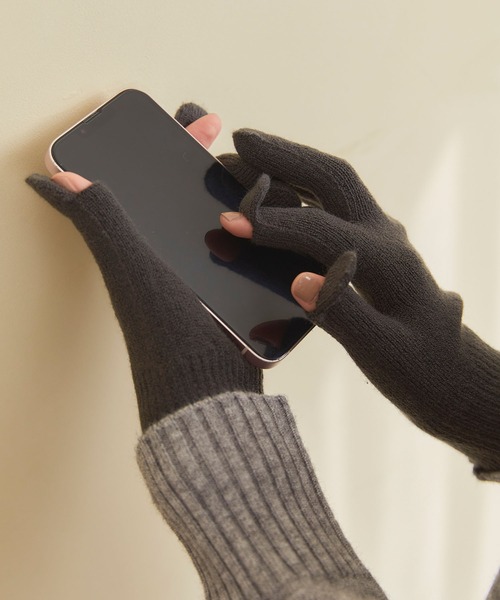 温活本舗】スマホ対応指穴あき紀手袋（手袋）｜cross marche（クロス