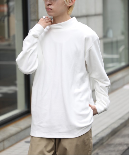 SETUP7(セットアップセブン)の「【SETUP7】T/Puピーチ起毛スムース 無地 ハイネックトップス TNS(Tシャツ/カットソー・メンズ・ネイビー/ブラック/オフホワイト/グレー・LL/L/M)」の2枚目の写真