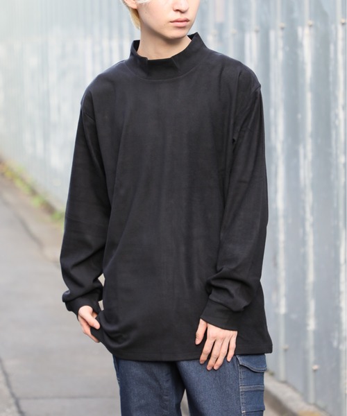 SETUP7(セットアップセブン)の「【SETUP7】T/Puピーチ起毛スムース 無地 ハイネックトップス TNS(Tシャツ/カットソー・メンズ・ネイビー/ブラック/オフホワイト/グレー・LL/L/M)」の3枚目の写真