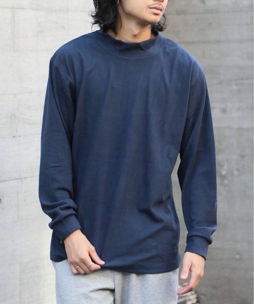 SETUP7(セットアップセブン)の「【SETUP7】T/Puピーチ起毛スムース 無地 ハイネックトップス TNS(Tシャツ/カットソー・メンズ・ネイビー/ブラック/オフホワイト/グレー・LL/L/M)」の16枚目の写真