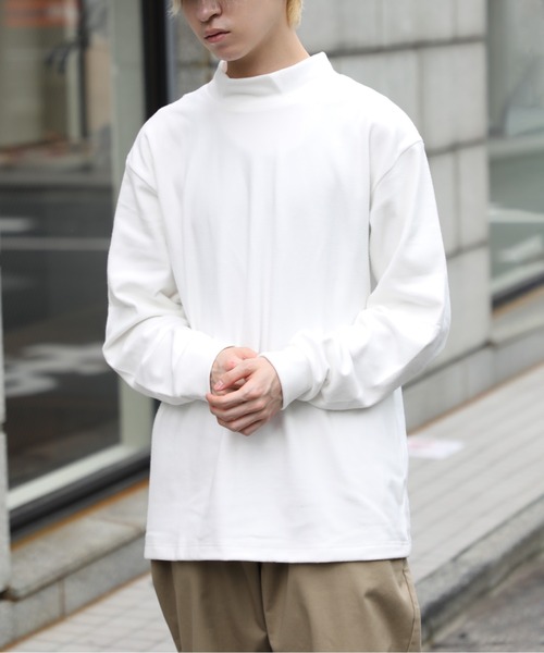 SETUP7(セットアップセブン)の「【SETUP7】T/Puピーチ起毛スムース 無地 ハイネックトップス TNS(Tシャツ/カットソー・メンズ・ネイビー/ブラック/オフホワイト/グレー・LL/L/M)」の21枚目の写真